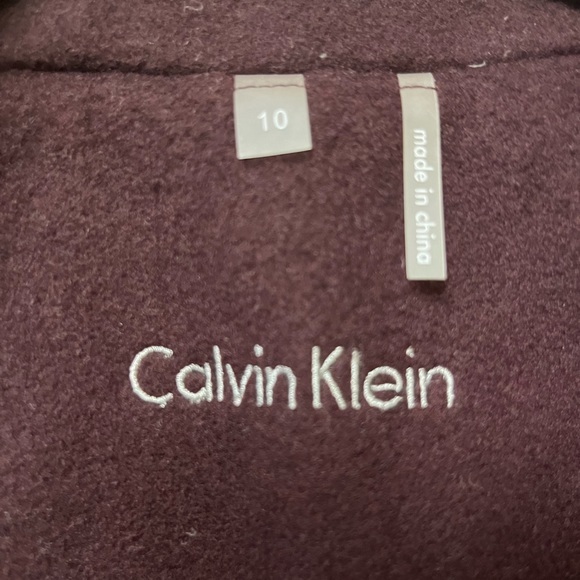 Calvin Klein Women's Peacoat | Size 10 | Burgundy - Picture 2 of 3